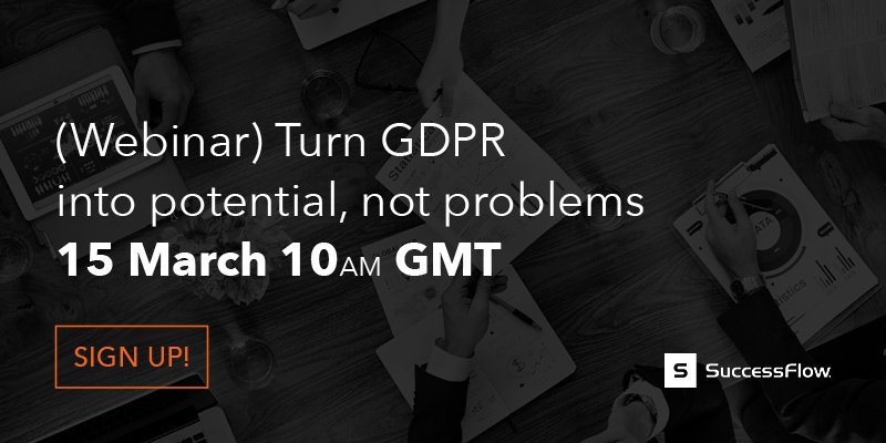 SuccessFlowAdam's tweet image. Learn how to turn #GDPR into an opportunity. Join our #MarketingAutomation consultants for a webinar on March 15     okt.to/aZEuuj