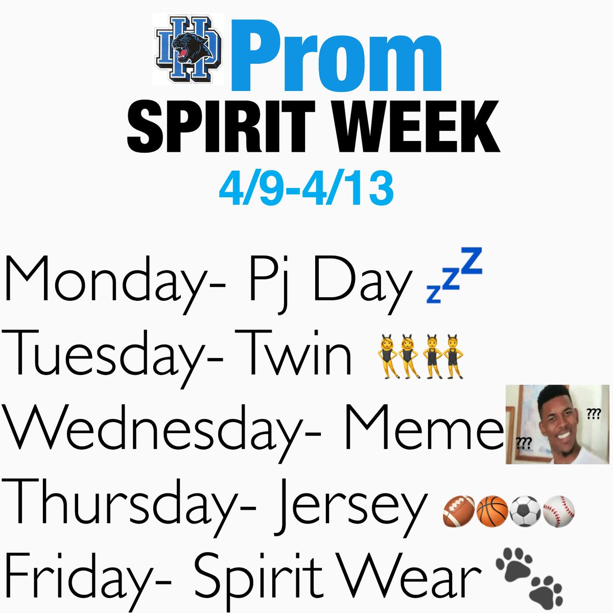 Get ready ladies and gents... Prom is right around the corner! Get prepared for this year Prom Spirit Week THEMES📢💭🐾 #DarbyProm2018