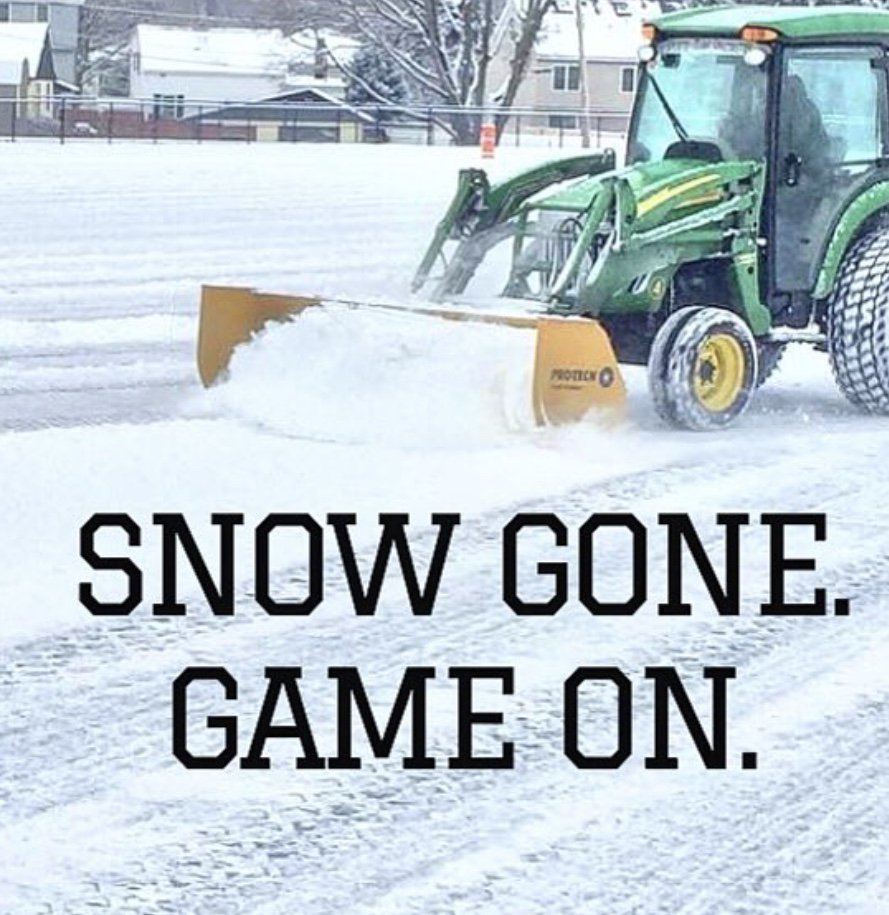 SnoPusher's tweet photo. It’s that time of year. Don’t let snow ruin your games! Checkout https://t.co/LyKdMT38qH for more details. Snow Gone. Game On. #turfpusher #snowplow #turf #lax. https://t.co/SZIwtRhGjf