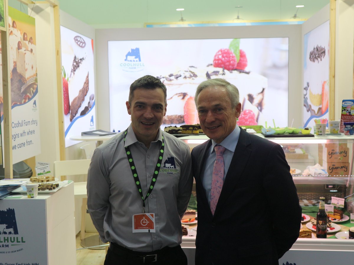 BordBiaGermany's tweet photo. Great to have Minister @RichardbrutonTD visit our @OriginGreen stand today at #internorga18 @CookedCuts @RangelandFoods @helloblanconino Coolhull Farm Desserts and Green Pastures https://t.co/FUPhaDS1rs