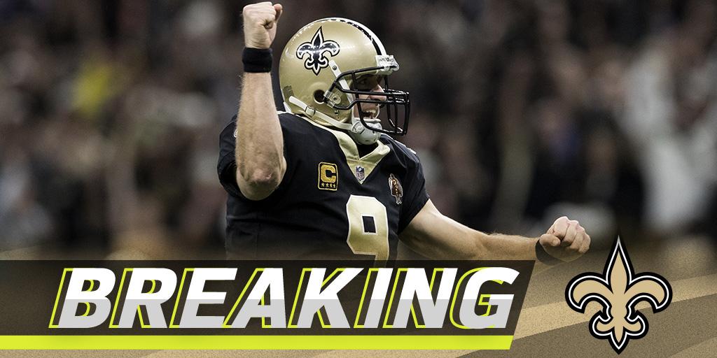 NFL's tweet image. .@drewbrees, @Saints agree to two-year, $50M deal: on.nfl.com/6ADiEq (via @RapSheet)