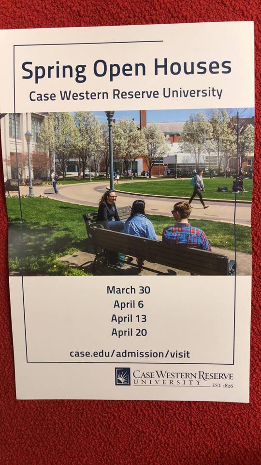 Jeffhigh_CCR's tweet photo. Open House Dates at Case Western Reserve University! This is a perfect opportunity to go and check out the campus and see if this school is a right fit for you! https://t.co/fL74gtbmdj