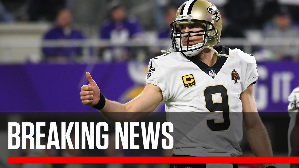 SportsCenter's tweet photo. Breaking: Drew Brees and the Saints are in agreement on a two-year, $50M deal. (First reported by NFL Network, confirmed by ESPN) https://t.co/aglcZhBvq4