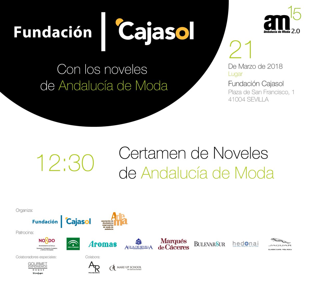 El próximo miércoles 21 de marzo tendrá lugar el Certamen de Diseñadores Noveles de Andalucia de Moda en <a href="/Cajasol/">Fundación Cajasol</a>. Entrada preferente con invitación y acceso libre hasta completar aforo. ¿Te lo vas a perder? #AM17 #Andalucíademoda #modadelsur #fashion #diseño #noveles