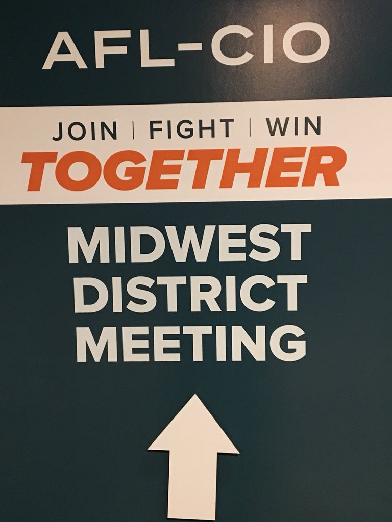 pmueller4's tweet photo. @EducationMN members proud to stand with the House of Labor - Mid-West AFL-CIO gathering in Chicago. Pres. Richard Trumka, “Enough is enough! - an economy that works for everyone is the standard we aspire to!” I Am 2018! #BelieveinWeMN #JoinFightWin https://t.co/ocK0GWsKoD