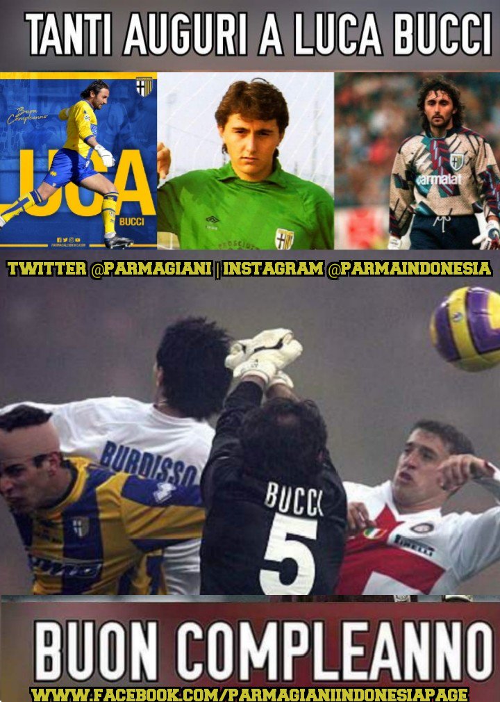 PARMAgiani's tweet photo. Selamat ulang tahun untuk kiper Legendaris kami Luca #5 Bucci yang berulang tahun ke 49.

#CompleanniCrociati
🎂💛💙
#ForzaParma #StoriaCrociata 
@SerieA_Lawas https://t.co/fn3Y6wOH0h