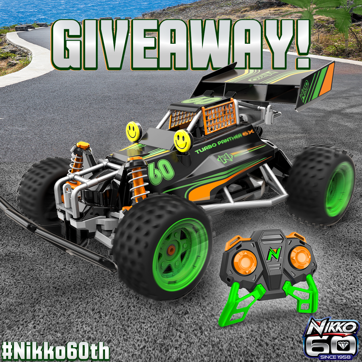 NikkoRC's tweet photo. This year we are celebrating 60 years of Nikko™ and we want to share our excitment with you! That's why we are giving away our Limited Edition Turbo Panther™ 60th Anniversary R/C Car! To learn more about entry, head over to our Instagram account! #Nikko60th #NikkoRC #Giveaway https://t.co/lPlyYEVFDh