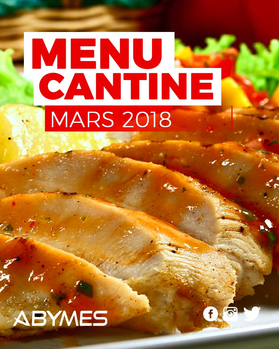 Humm que de bonnes choses pour les écoliers des Abymes. Consultez vite le menu de la cantine du mois de mars :  bit.ly/2GmTIFl