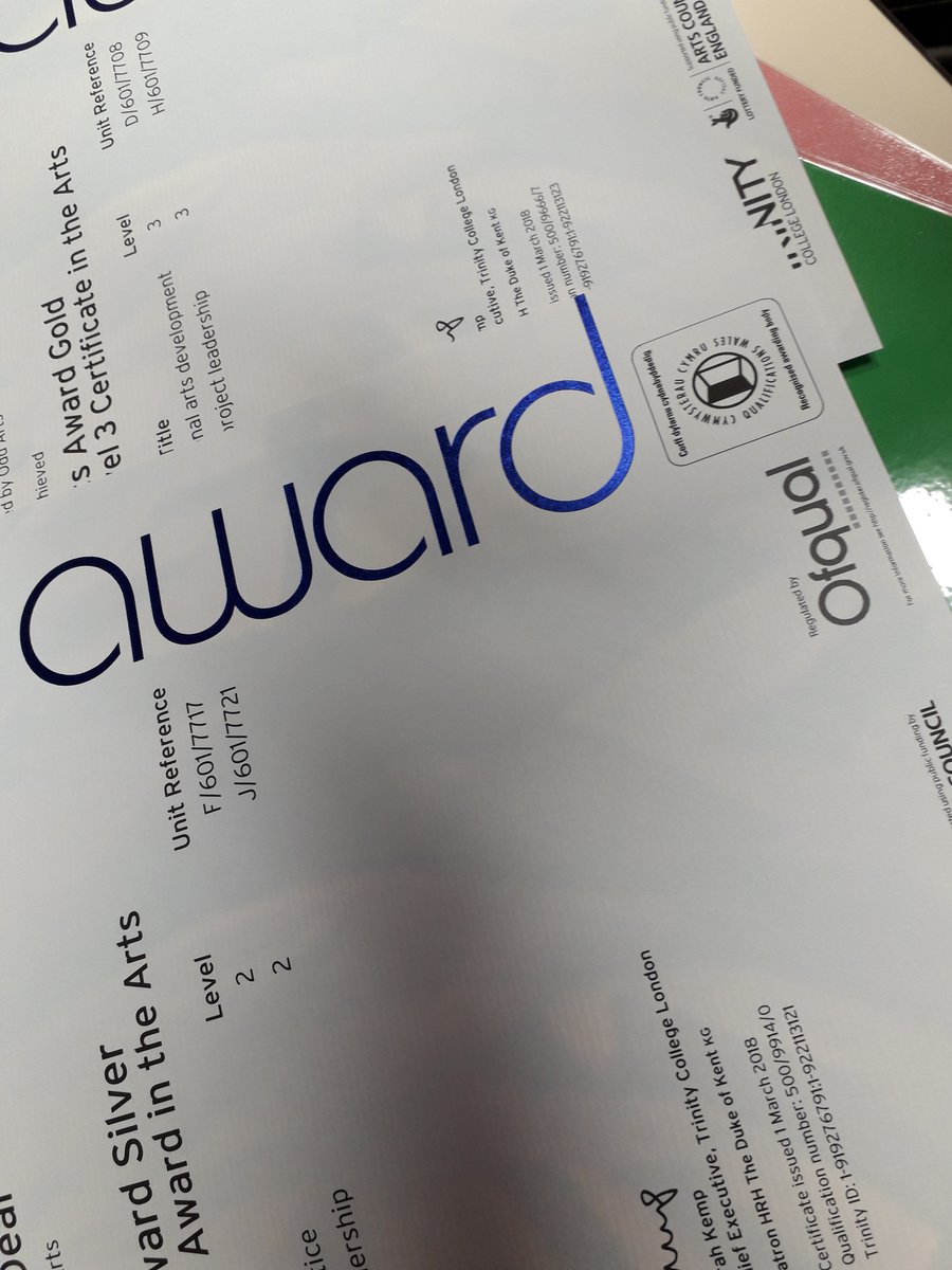 OddArtsUK's tweet photo. Not everyday you receive Gold & Silver #artsaward certificates for young people in #secureunit & alternative #education. Fantastic achievement! @MYL_info @ArtsAward https://t.co/Z1bVvji6kd