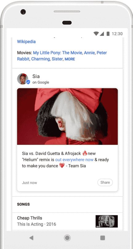 RankRanger's tweet image. Google turns the volume up on its Google Posts feature by allowing musicians with a Knowledge Panel to utilize the format snip.ly/vzy0d via @rustybrick 

#GooglePosts #Musicians