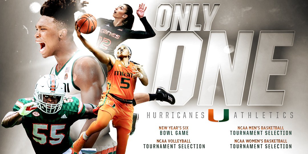 ELITE. PERIOD. 

Miami is the ONLY university to participate in the NCAA Tournament in 🏐, men's and women's 🏀 and a New Year's Six 🏈 bowl game.