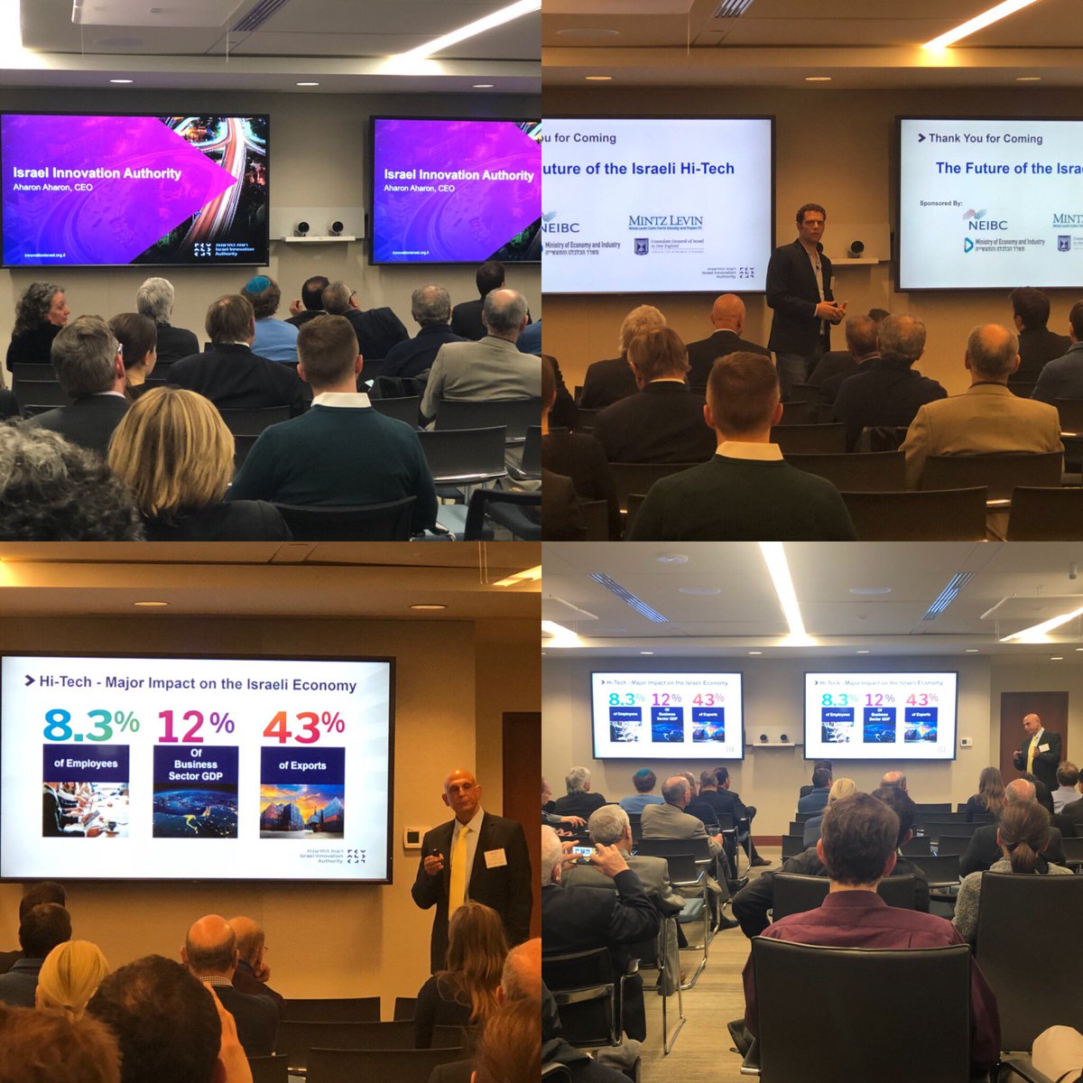 Amazing event last night on Future of Israeli Hi-Tech sponosred &amp; hosted by <a href="/MintzLevin/">Scott Marra</a>, <a href="/NEIBCorg/">NEIBC</a> &amp; <a href="/IsraelinBoston/">Israel in Boston</a> w/ @CGYehuda <a href="/matan_zamir/">Matan zamir</a> &amp; Aharon Aharon, CEO of Israel Innovation Authority &amp; great wines by <a href="/TaborWinery/">Tabor Winey</a> <a href="/TulipWinery/">Tulip Winery</a> <a href="/Flamwinery/">Flam</a> &amp; Teperberg Winery