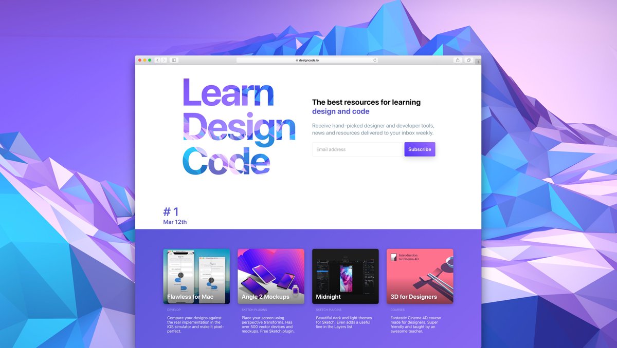 I put together a massive list of the best tools and resources for designers and developers. Will also revive our weekly newsletter which has close to 25,000 people! designcode.io/learn
