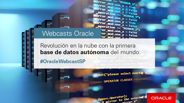 EstebanGarGar's tweet image. ¡Conoce el potencial que ofrece la primera #BaseDeDatos autónoma del mercado de @Oracle_es con la #automatización incorporada en todos los niveles! #OracleWebcastSP bit.ly/2p85jkl
