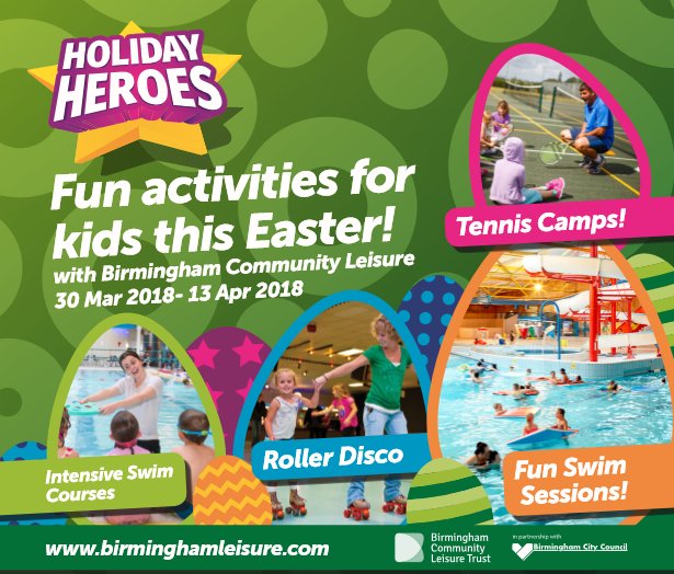 Time to start thinking about Easter holidays. We have loads of fun activities going on across all BCLT leisure centres.  Visit our website to find out more. goo.gl/kDsG8A