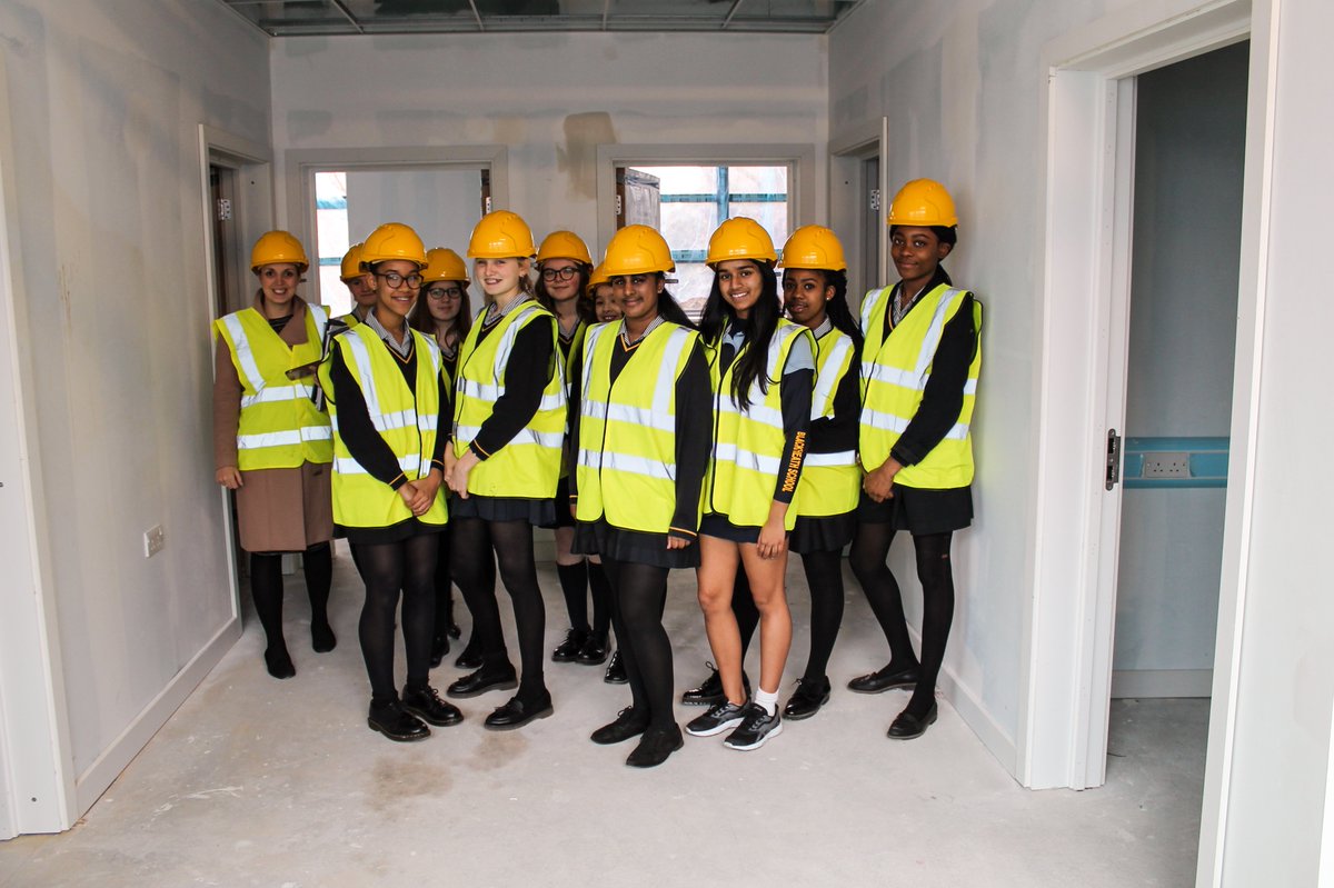 BlackheathHigh's tweet photo. Architecture and engineering in action at the @BHSBigBuild. Seniors take a peek at our redevelopment site. #STEAMweek https://t.co/GsKzYF2YPV