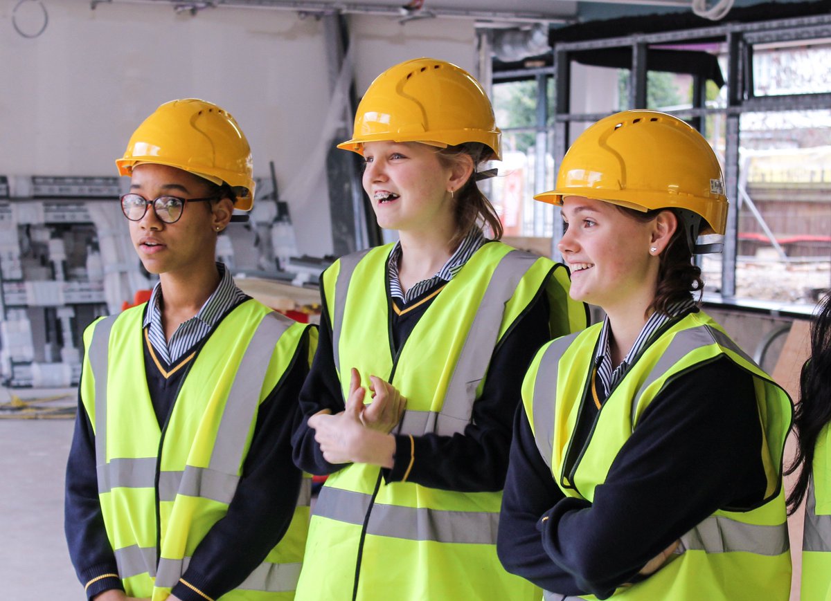 BlackheathHigh's tweet photo. Architecture and engineering in action at the @BHSBigBuild. Seniors take a peek at our redevelopment site. #STEAMweek https://t.co/GsKzYF2YPV
