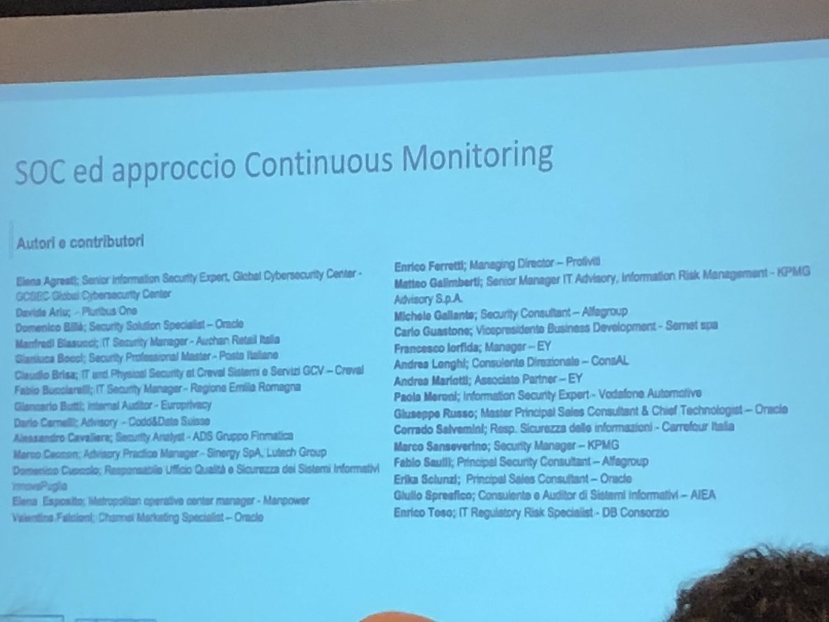 davideariu's tweet photo. #ISCMSOC live from #securitysummit with @U3L4 and @RobyObialero https://t.co/b6W1UIqz9L