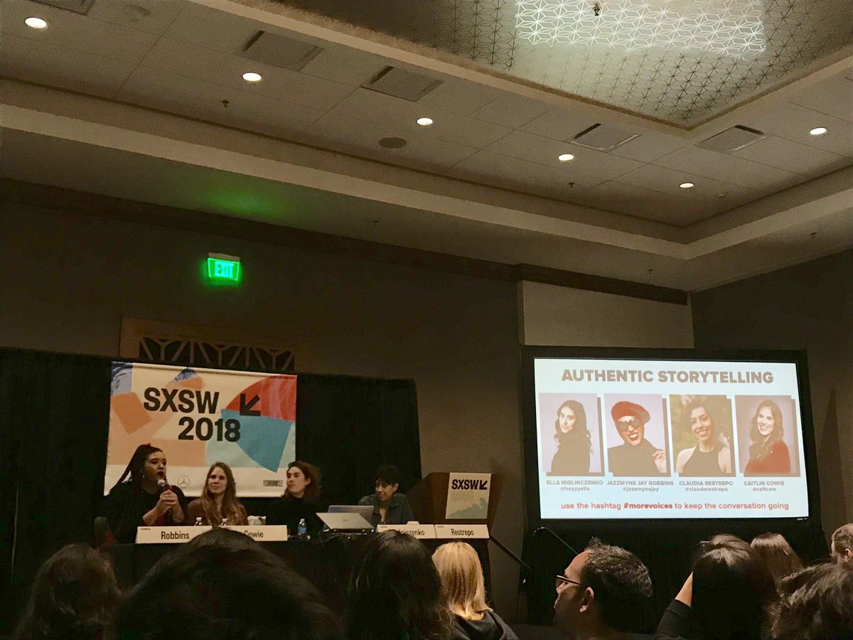 Learning about Authentic Storytelling from this lady crew from @BuzzFeed. @heyyyella @jazzmynejay @ClaudoRestrepo @CaitCow #morevoices #sxsw #authenticity #buzzfeed #sxswinteractive