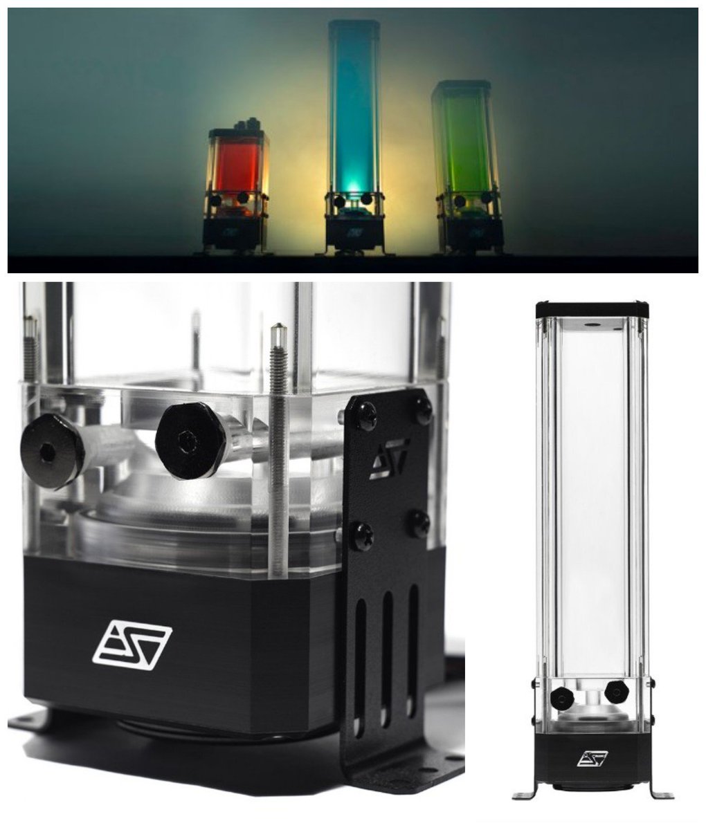 InfinityCustomP's tweet photo. Swiftech releases the Maelstrom D5 pump/res combo. Available in 50/100/200/300mm tall sizes and featuring ALED lighting with 2 pump G1/4 top ports and 2 reservoir top G1/4 ports. #swiftech #watercooling #overclocking #pcsetups #pcgaming #pcmasterrace https://t.co/Xd1Iu71gJS