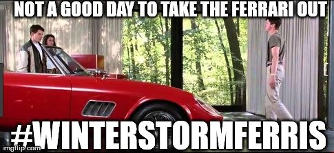 NicoleNalepaTV's tweet image. Listen to Cameron. You should NOT take the 1961 @Ferrari 250GT out today... #WinterStormFerris