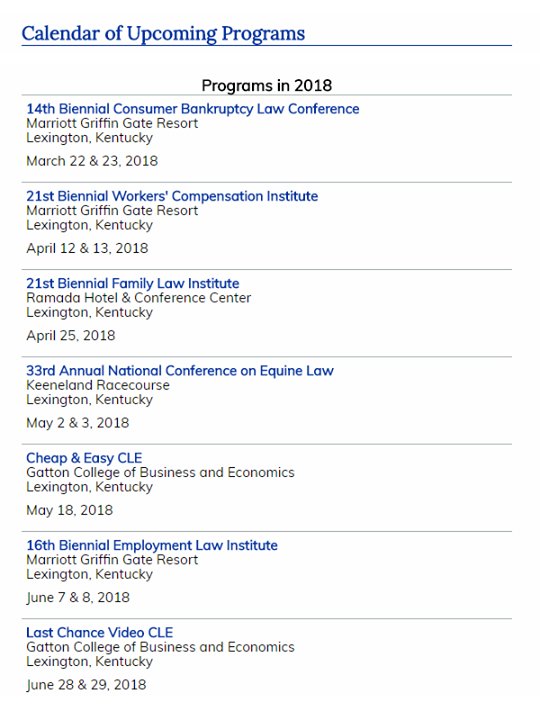ukcle's tweet photo. If you're looking to earn live CLE credit hours, we've updated our calendar for the rest of the 2017-2018 reporting year.

Sign up for a live CLE seminar before March Madness makes you forget!

More info on each seminar at: https://t.co/WcbhJPC6Fg https://t.co/nGrZgduXH4