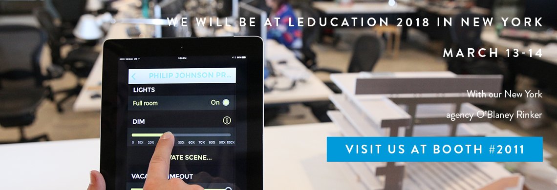 AudacyWireless's tweet photo. We are at @LEDucationNYC today and tomorrow with our New York agent @oblaneyrinker. Come visit booth 2011 to learn more about Audacy #wirelesslightingcontrols https://t.co/24SJYUhh4z