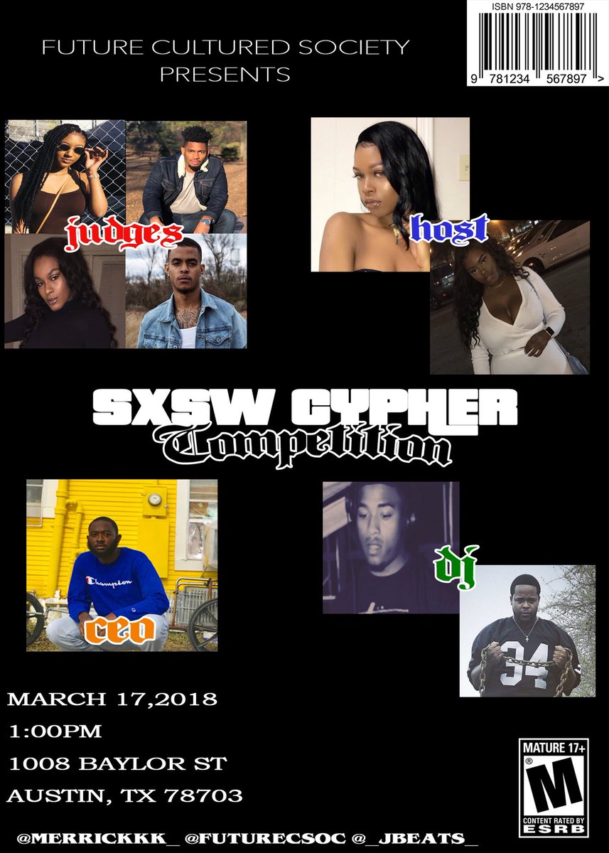 WacoCuddy22's tweet photo. I will be performing this weekend in the #SXSWCYPHER y’all pull up catch the vibe at the HOPE ART GALLERY #nowritenbars https://t.co/7DPExMKZkN