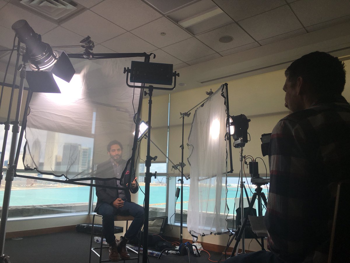 MarcyTwete's tweet photo. Behind the scenes at today’s @ArcelorMittalUS video shoot at @sheddaquarium with Imran Khan from partner NGO @embarcchicago https://t.co/dkdg8GDFEh
