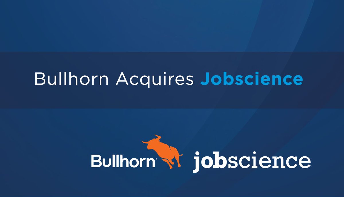 Jobscience's tweet photo. Jobscience has been acquired by @Bullhorn. To learn more about the exciting news, read about it here https://t.co/T0krdshi62 https://t.co/cfw5hXoCqV