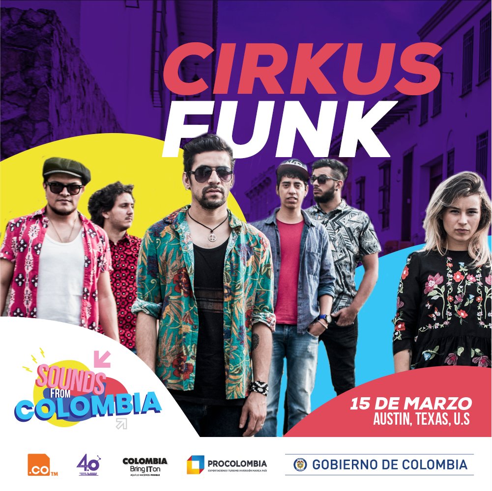 TalentoDigCol's tweet photo. @CirkusFunk hará bailar a los asistentes al #SoundsFromColombia en @sxsw con su funk colombiano. ¡Escúchalos! https://t.co/9PbOEED6Ub https://t.co/lLfPXZngJs