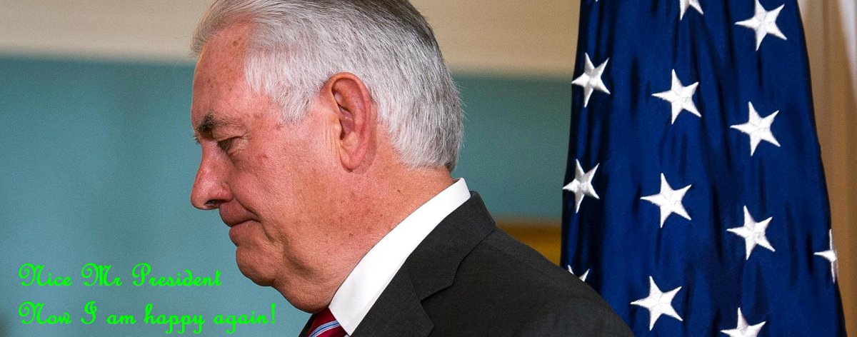 NewYorkWim's tweet photo. #Tillerson #TillersonOut #TillersonFree #TillersonGONE 
Nice Mr President
Now I am happy !

#THX #ElTrumpy https://t.co/AaqXusaPzM