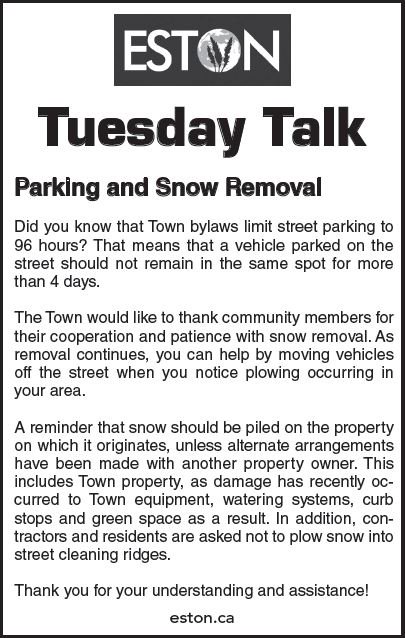 Tuesday Talk with the Town of Eston.