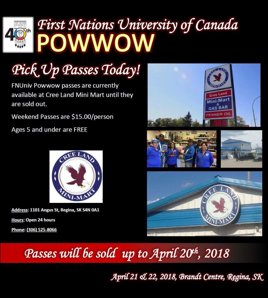 fnunivpowwow's tweet photo. ADVANCE PASSES NOW AVAILABLE! #FNUniv40 #YQR #Powwow https://t.co/aw94xp9tg2