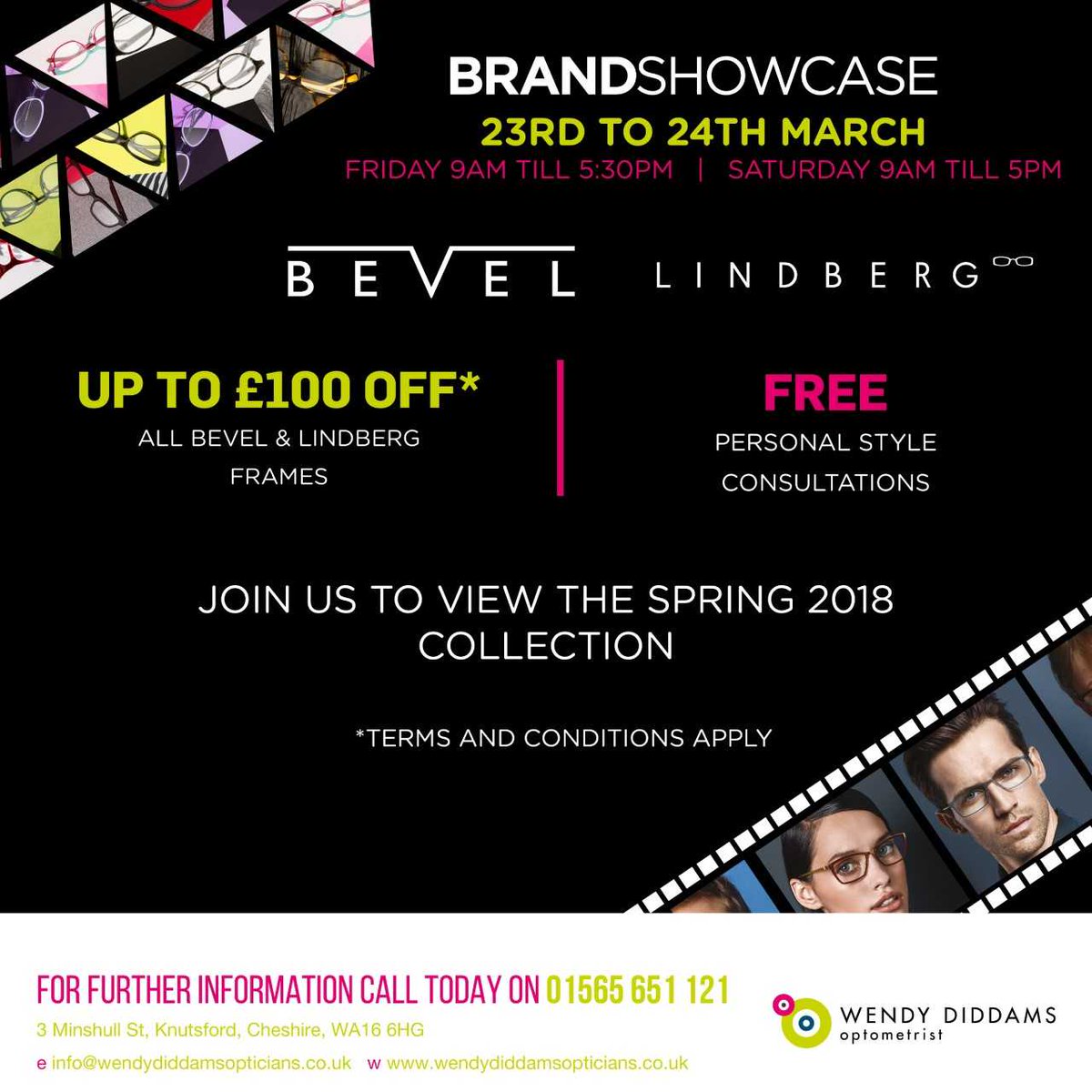 #SaveTheDate  Why not come and join us for our fabulous spring showcase event where we will be enjoying drinks, nibbles and plenty of fun! Please call us on 01565 651121 to book a free, personal style consultation!