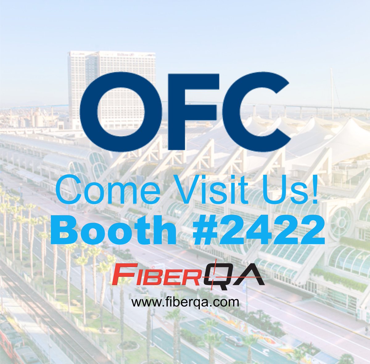 FiberQA's tweet photo. Good morning from San Diego! We're about to kick off Day 1 here at #OFC2018. Make sure you stop by Booth #2422 to demo our robotic fiber optic inspection &amp; cleaning systems! https://t.co/h4pnGjLjv7