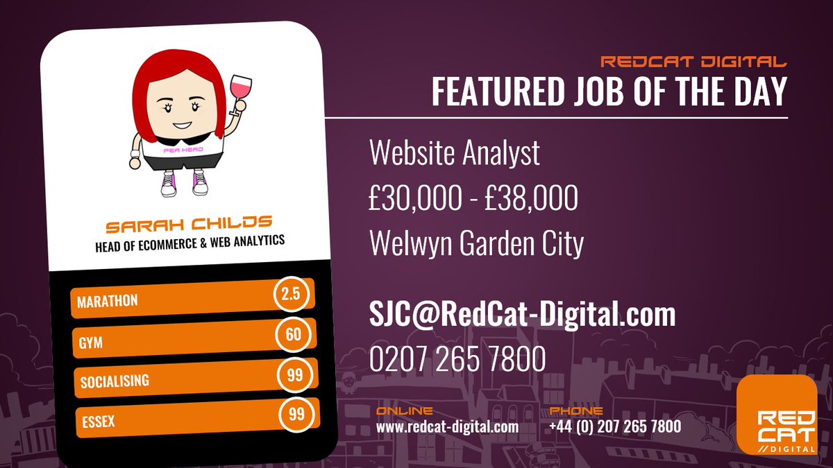 RedCat_Digital's tweet image. #hiring for a #webanalyst for a great #online retail business. You will be experience in Adobe or Google Analytics. This will be based in their Head Office in Hertfordshire buff.ly/2FNjvZq
