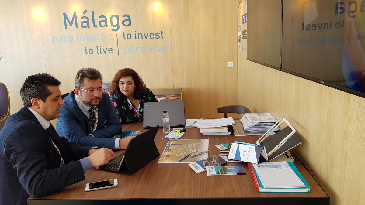 malaga's tweet photo. La delegación de #Málaga ha mantenido una decena de reuniones en la primera jornada de la feria @MIPIMWorld, con empresas como @ginabcnarch, @EDSA_Inc, @coldwellbanker, @Cubedots, Platinum Rise Group, y el abogado Stefan Meyer #SpainAtMIPIM https://t.co/G9yKOsrDzC
