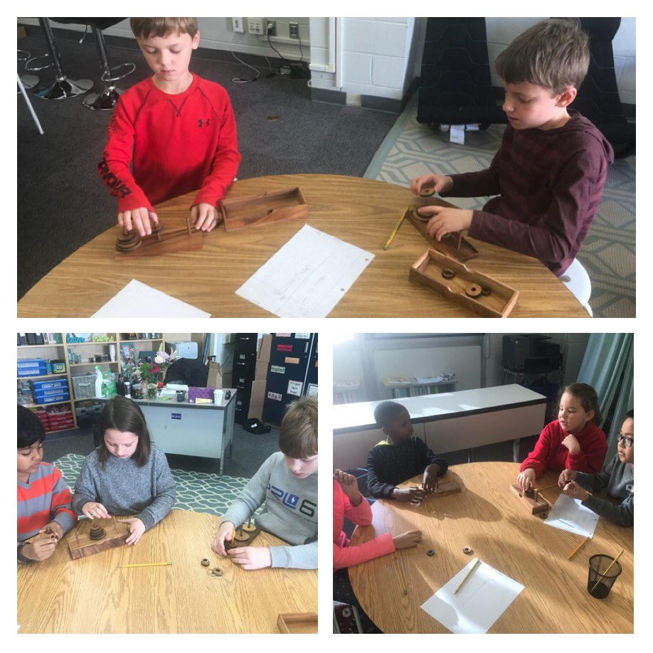 VHEWsheheane's tweet photo. Tower of Hanoi has the Ss thinking in a whole new way. Algorithm has been figured out! Now....what is your strategy for the discs? #matharoundtheworld https://t.co/57N5QUvV1A