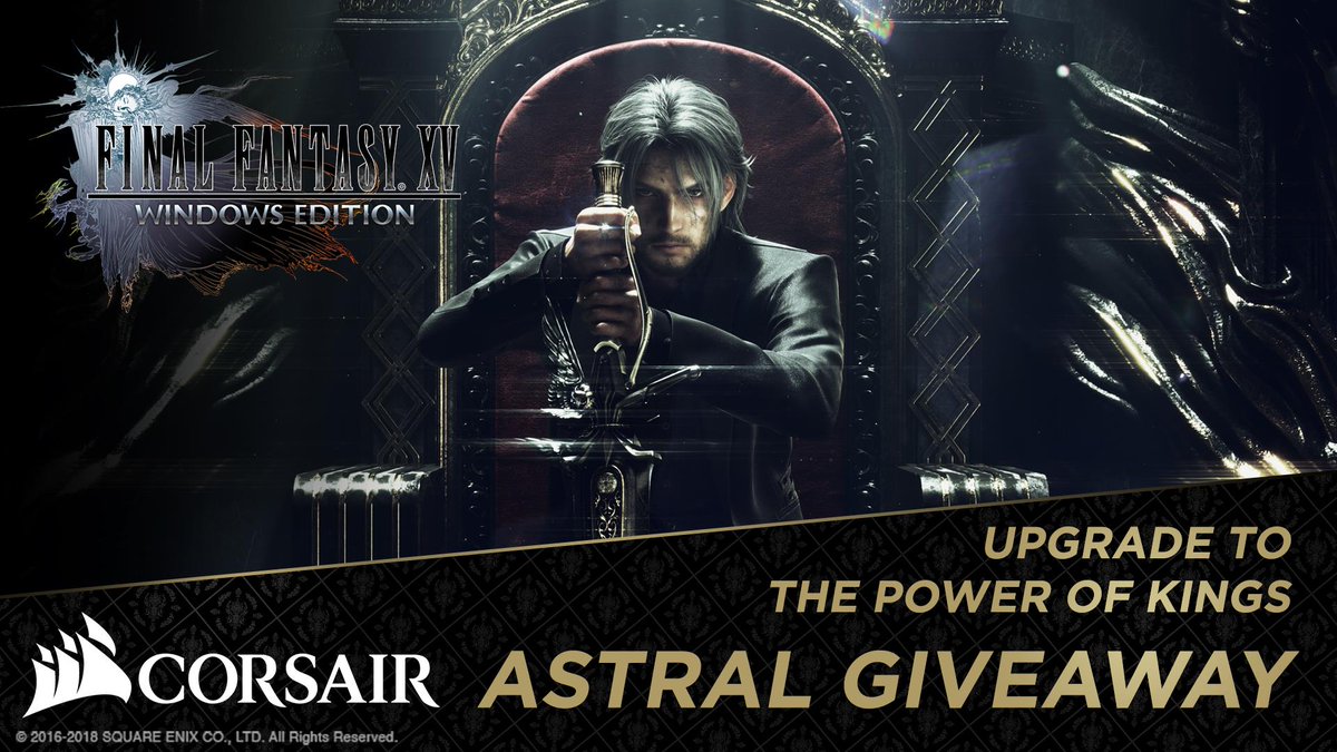 That's it! We've come up with a new giveaway. Together with @CORSAIR we are sharing some amazing prizes to celebrate #FFXV Windows Edition! Enter here: bit.ly/FFXVCORSAIR