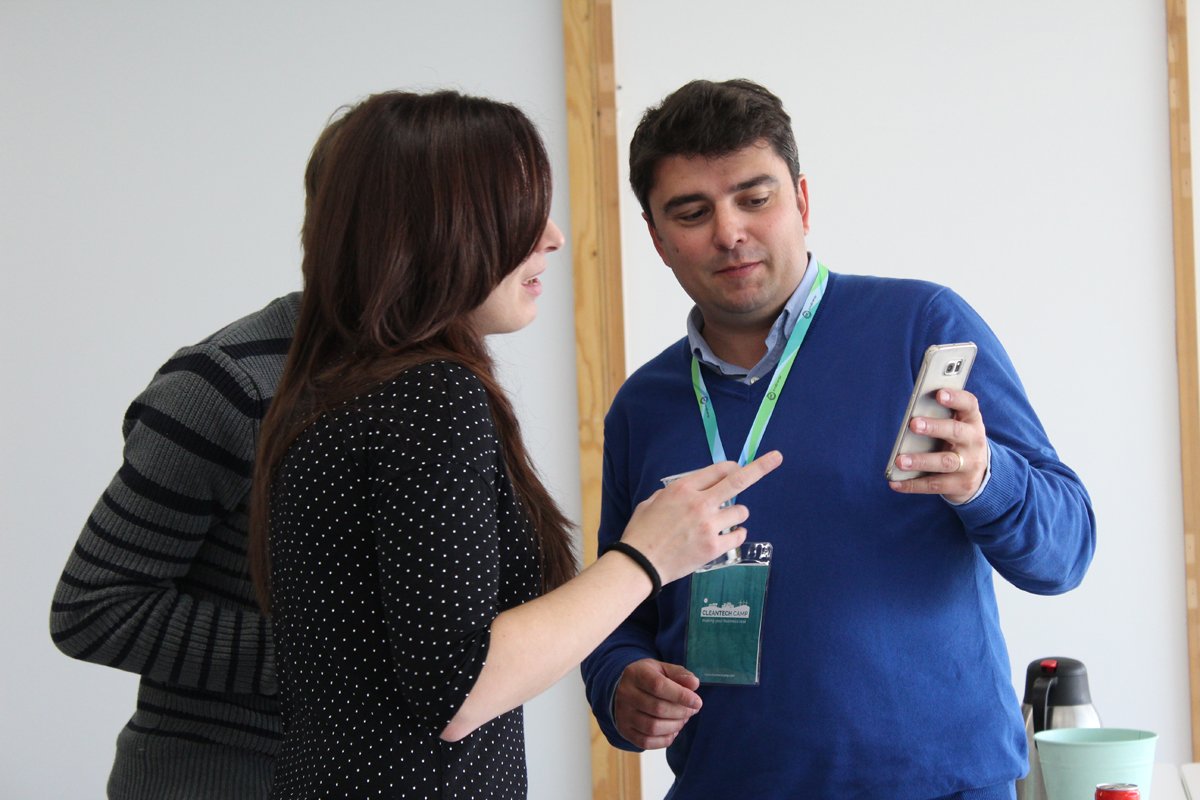Cleantech_Camp's tweet photo. The first #CleantechCamp18 networking lunch counted with the assistance of the last edition winners and participants: #EnergIOT and #X1Wind (first and second winners), and the ex-participants #OrchestraScientific and #FlexiDAO. https://t.co/kBPDK7O9bw