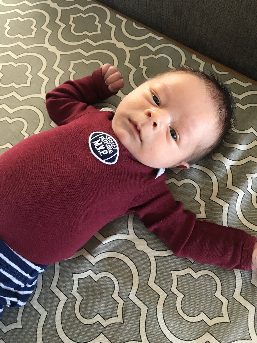 MrsEngquist's tweet photo. We’ve been spoiled with cute baby clothes and tons of toys, so we have to show them off. 😍 https://t.co/O6bLbFagP2
