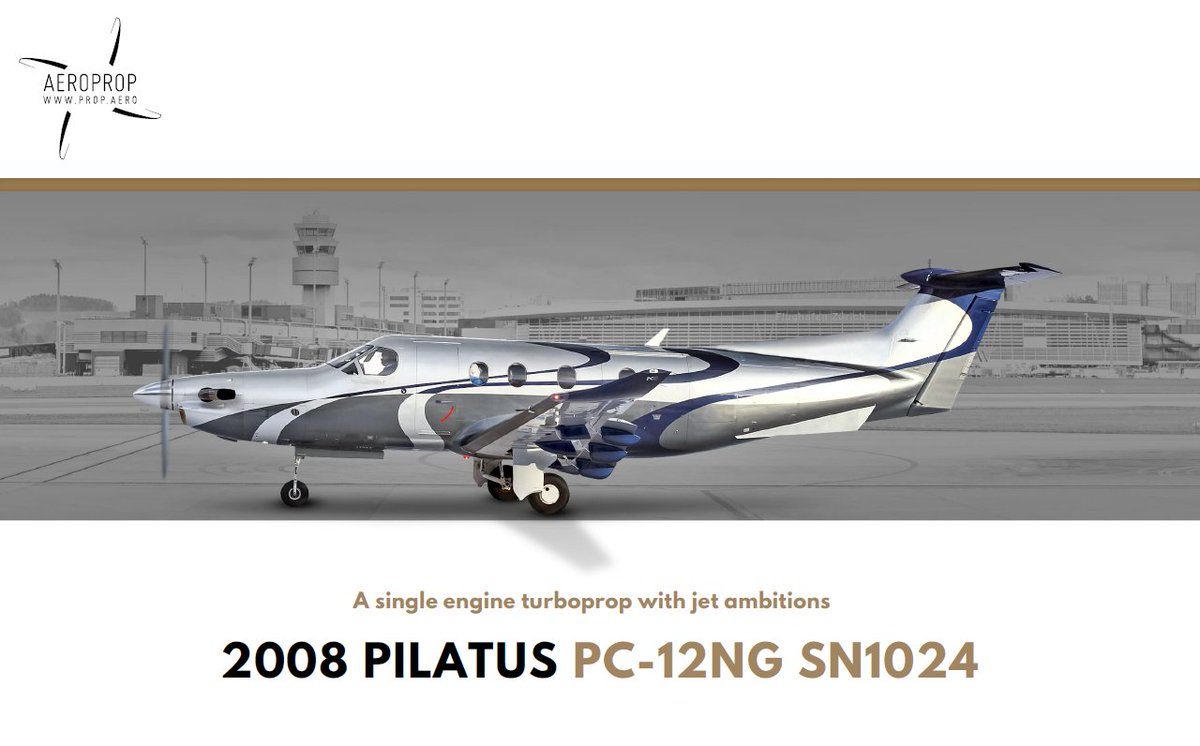 AeroProp's tweet photo. FOR SALE - 2008 PC 12NG <off market>. 
The best single engine in the market is a large, powerful, efficient and versatile business and utility aircraft. https://t.co/NIfmC5lZr4