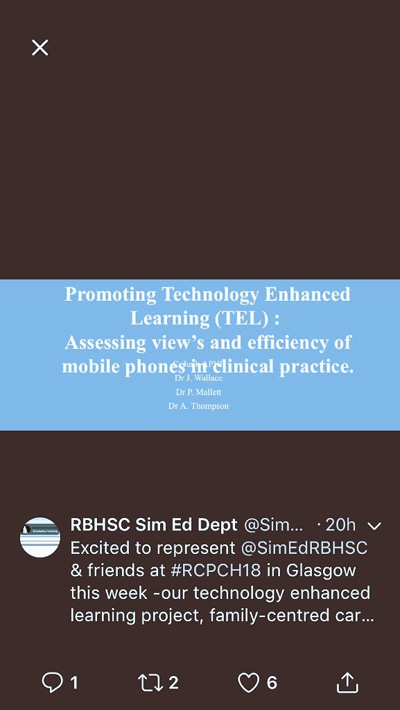 SimEdRBHSC's tweet photo. Great talk by @Damian_Roland at #RCPCH18 on Social Media & the platform for & with young people. Check out our talk -helping digitalise NI Paeds hospitals by campaigning for HCP’s to be facilitated to use mobiles on ward- Wed 530pm @ Boisdale #techassistedcare #translationalsim https://t.co/0RV67BGenn