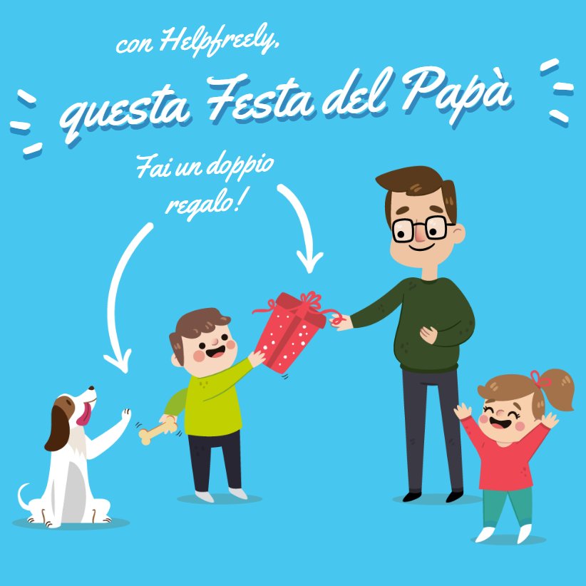 HelpfreelyIT's tweet photo. La #festadelpapà si avvicina!
#Libri, #Vestiti, #Viaggi per #Pasqua: quest'anno il regalo vale doppio! Con ogni acquisto che fai su internet aiuti le tue associazioni preferite con una donazione gratuita,  senza nessun costo aggiuntivo! ➡ https://t.co/utV6FXozti https://t.co/V3ujDwKGWX