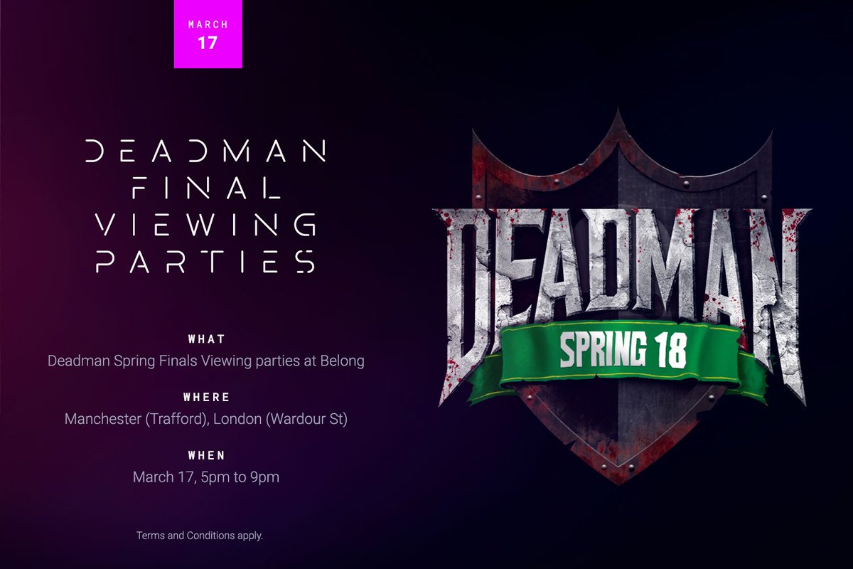 BelongArenasUK's tweet photo. Our Deadman Spring invitational viewing party in partnership with @Jagex is this weekend! 📺

📅 17th March 5PM-9PM

You'lll receive @OldSchoolRS merch and pizza throughout the night 🍕❤ Find out who'll take home the $20,000 with Belong! 

https://t.co/e4U9tiYpte https://t.co/qU6wNeD9qy