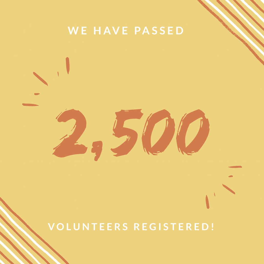 Over 2,500 people have registered to volunteer! Registration closes this Friday, March 16th so time is running out. Anyone who registers between now and Friday will be entered in a raffle for an Adidas Backpack! Sign up here: t.co/KWuNtOJvCk?amp…