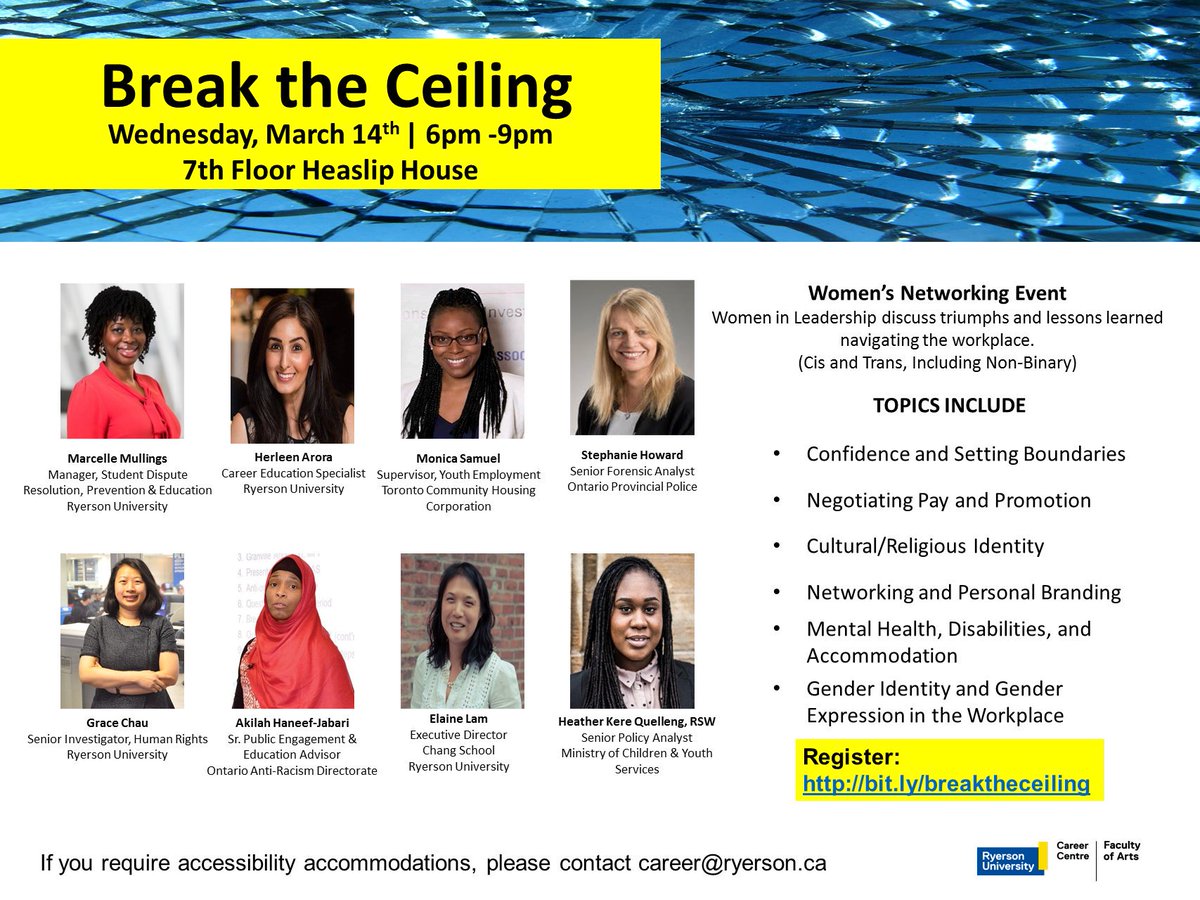 BaileyParnell's tweet image. I was part of this event last year and it was a really great experience. I couldn't be part this year, but if you're in the area tomorrow evening, I highly recommend you go and listen to these brilliant women! bit.ly/breaktheceiling #RyersonSA #BreakTheCeiling