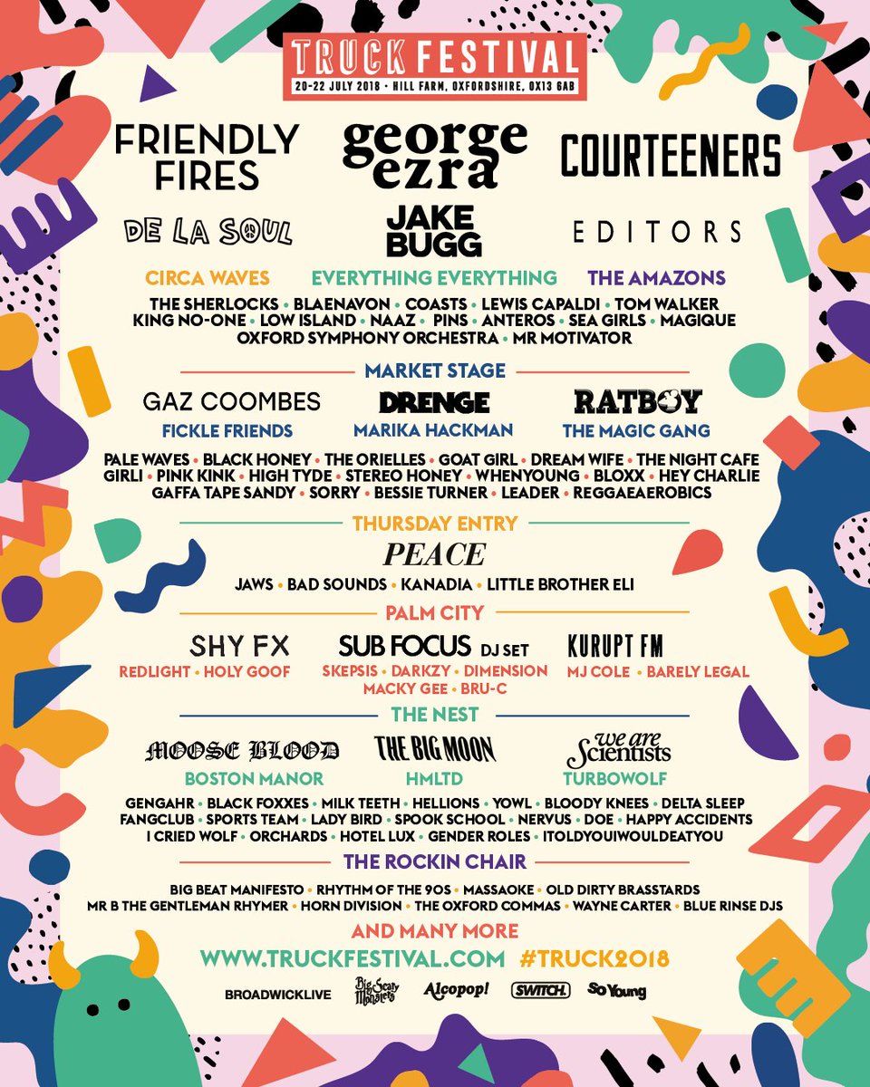 TruckFestival's tweet photo. 💃 LIKE AND RETWEET TO WIN 4 x ZODIAC FIELDS WEEKEND TICKETS 💃 

Incredibly proud to announce The Courteeners will be our Sunday Headliners!! Joining them are Editors, Drenge, Fickle Friends + much more!

£110 Weekend Tix on sale now: https://t.co/aw2fxRjKHI https://t.co/8mzmZKBRKS