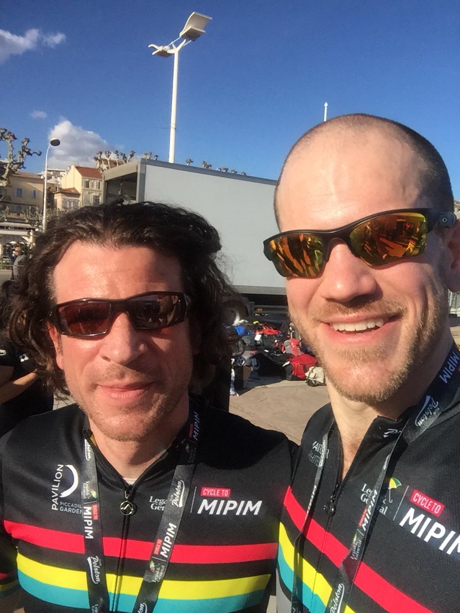SimonJRobins's tweet photo. 1500km cycle from London to Cannes, what an epic journey. Thank you for all your support getting us here. #CycletoMIPIM @ClubPeloton @Coram @LBSpropertiesUK @balfourbeatty @ORSA_UK @Dekton @hbreavisUK @immocap https://t.co/M5KbLuxEdS